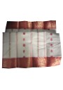 Red and White Tant Saree