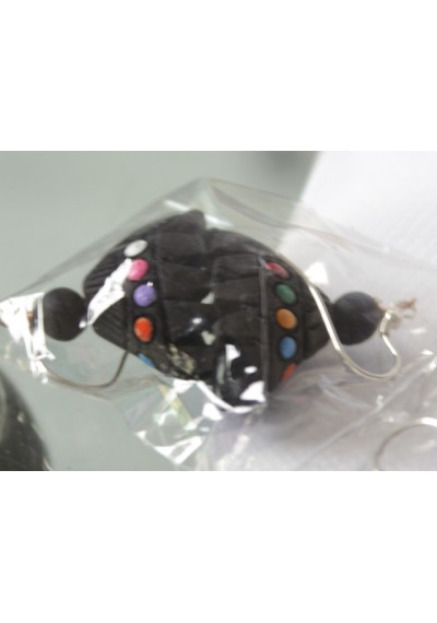 Black Terracotta Earrings-Jhumka
